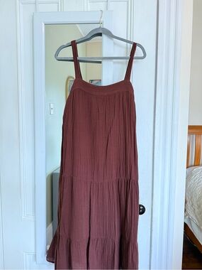 Marshalls Brown linen tiered Dress